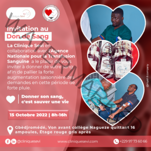 Don de sang à la Clinique Sevi mois octobre 2022