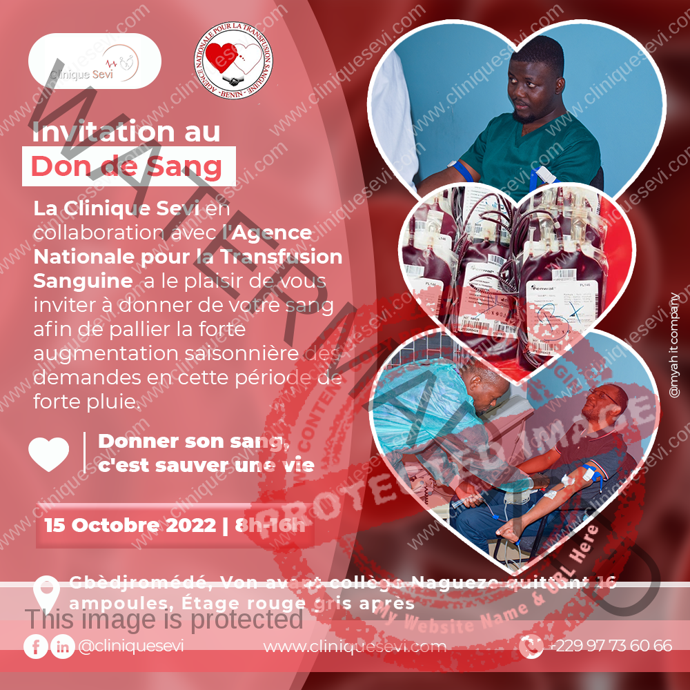 Don de sang à la Clinique Sevi mois octobre 2022